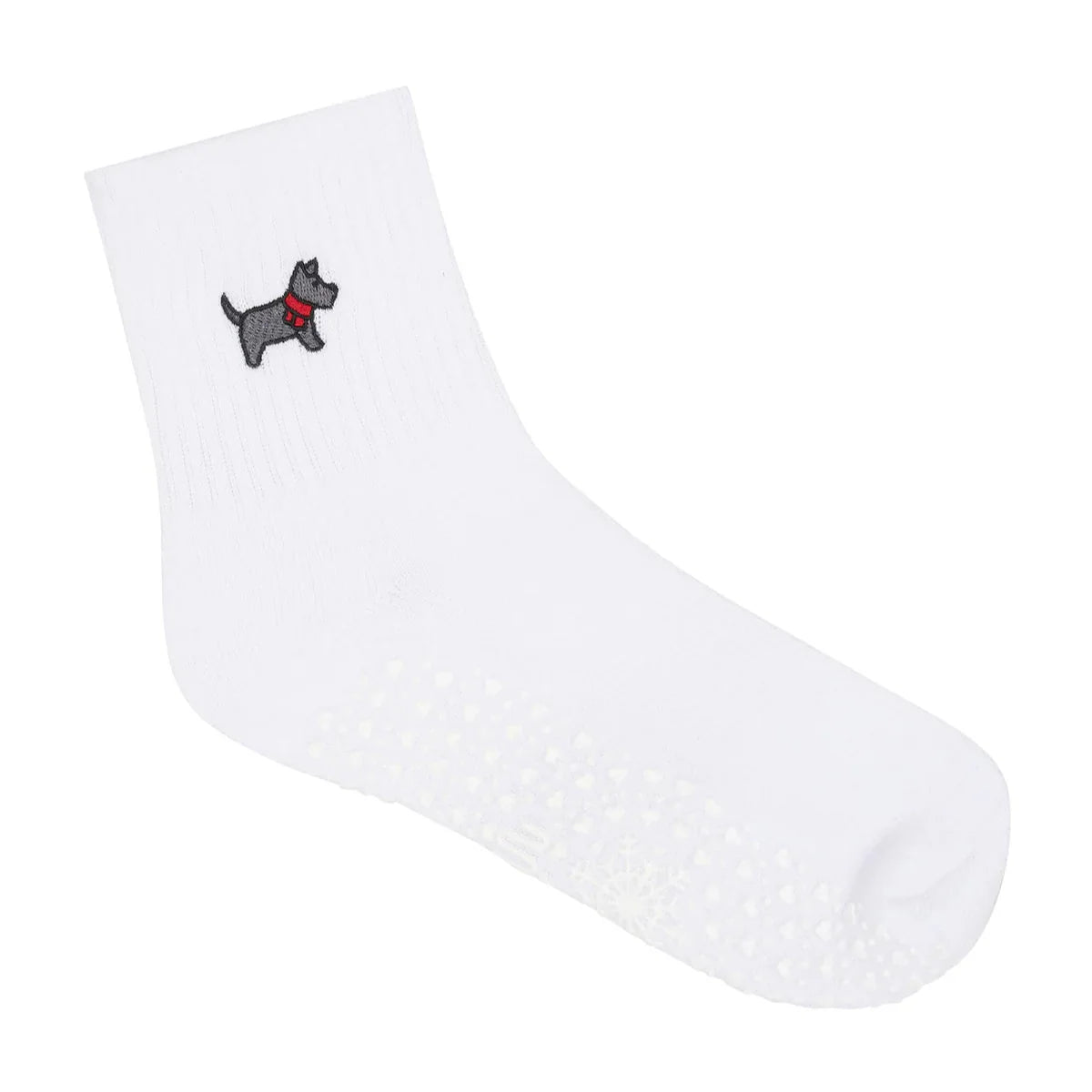 Crew Grip Socks - Cozy Pup Ivory (Barre / Pilates)