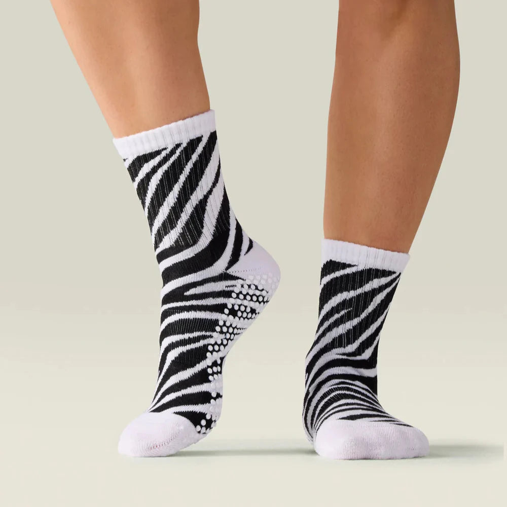 Safari Prints - Crew Grip Socks (Barre / Pilates)