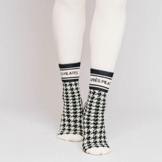 Slopes Houndstooth - Crew Grip Sock (Barre / Pilates)