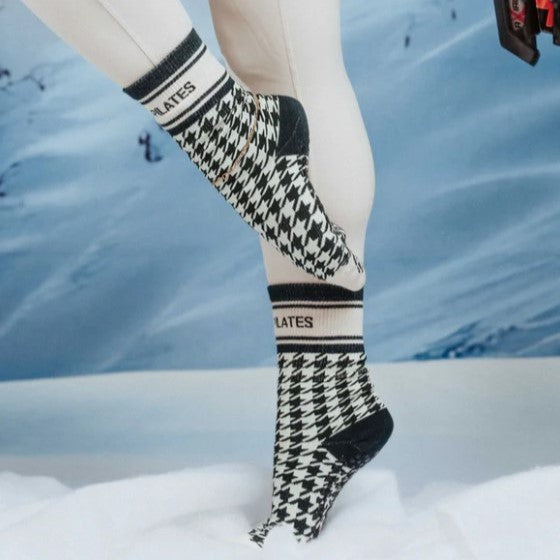 Slopes Houndstooth - Crew Grip Sock (Barre / Pilates)
