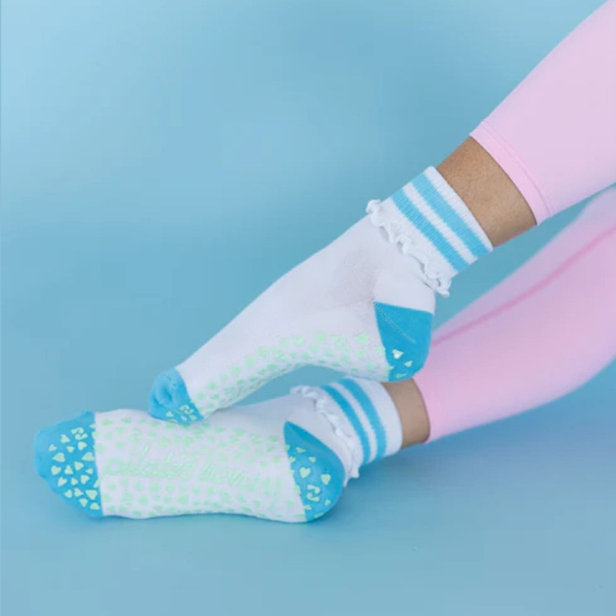 Foldover Ruffle Ankle Grip Sock  (Barre / Pilates)