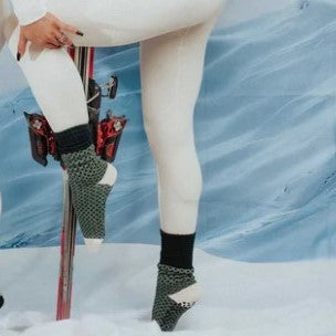 Textured Dot Vintage Tube - Crew Grip Sock (Barre / Pilates)