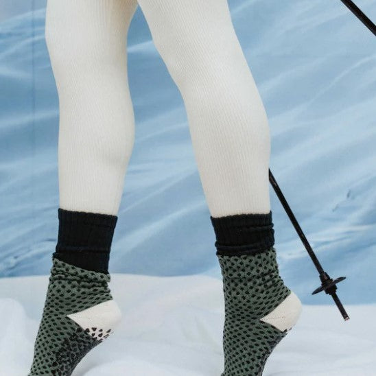 Textured Dot Vintage Tube - Crew Grip Sock (Barre / Pilates)