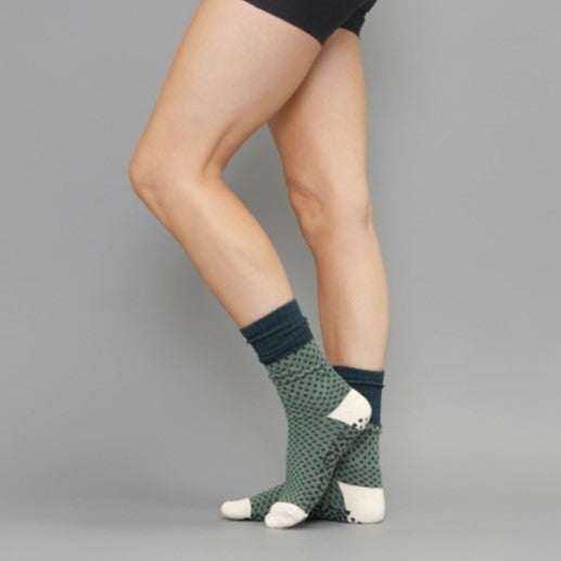 Textured Dot Vintage Tube - Crew Grip Sock (Barre / Pilates)