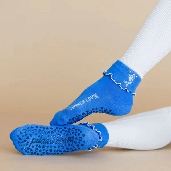 Foldover Ruffle Ankle Grip Sock  (Barre / Pilates)