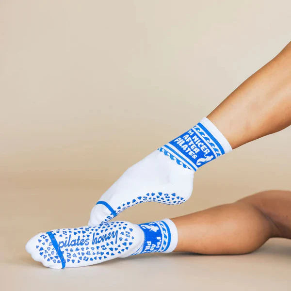 Nicer After Pilates - Blue Mermaid Crew Grip Sock (Barre / Pilates)
