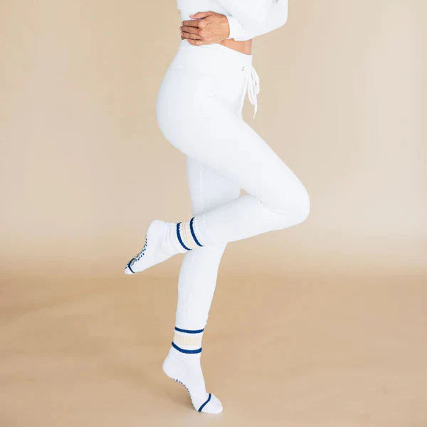 Striped Vintage Short Crew - Grip Sock (Barre / Pilates)