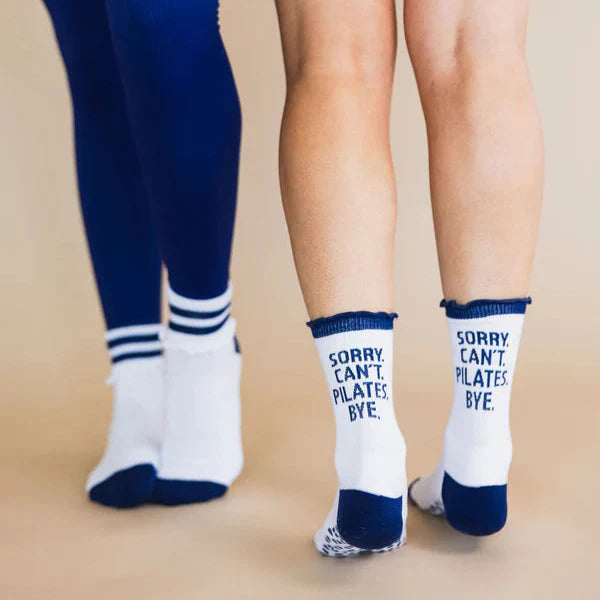 Sorry. Can't. Pilates. Bye. - Crew Grip Sock (Barre / Pilates)
