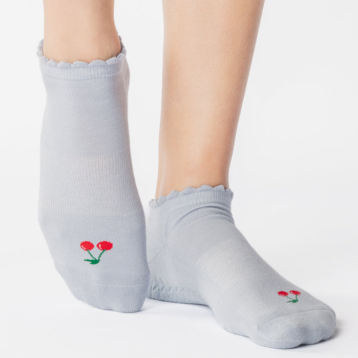 Cherry Full Foot Grip Socks  (Barre/Pilates)