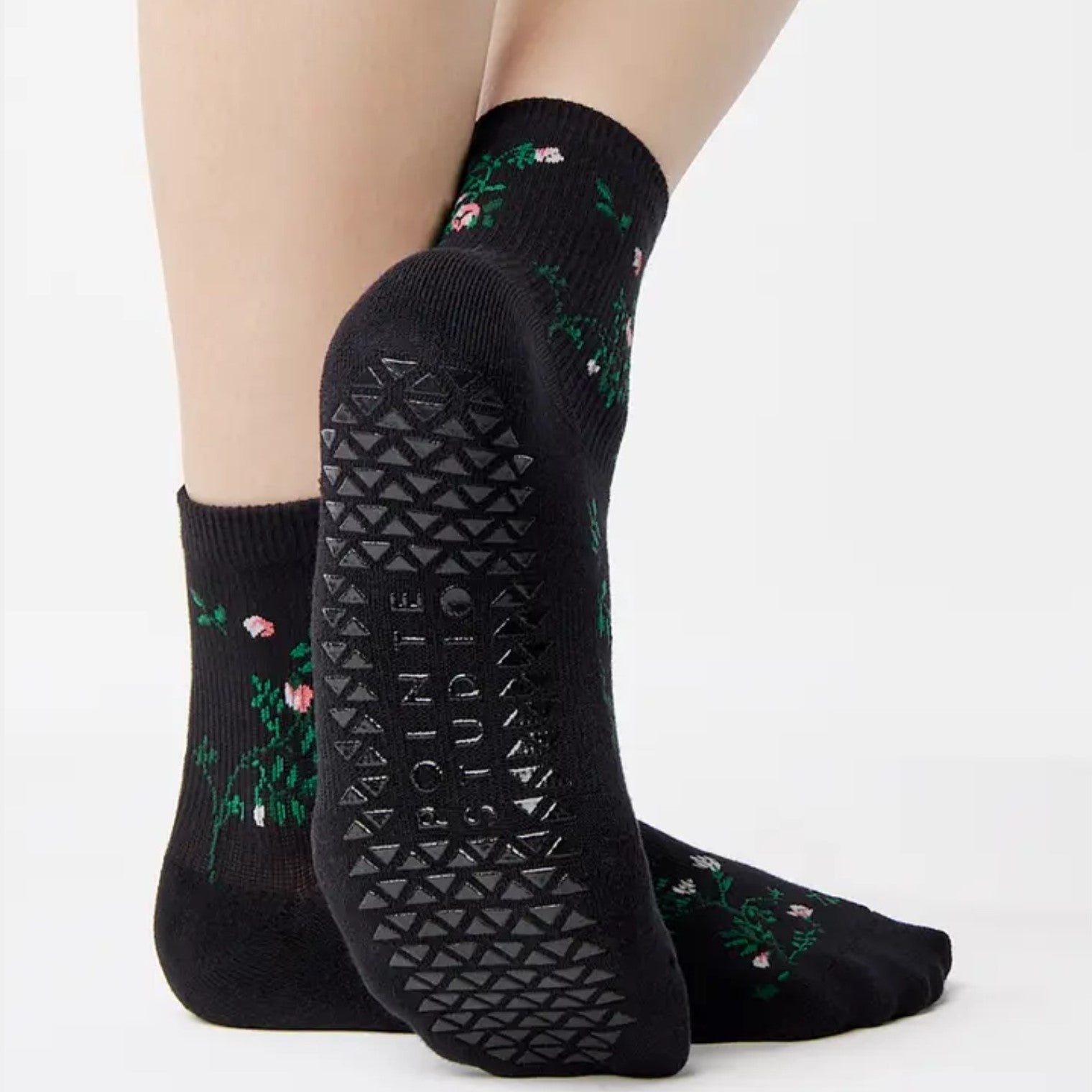 Rose Garden Ankle Grip Socks - (Barre/Pilates)