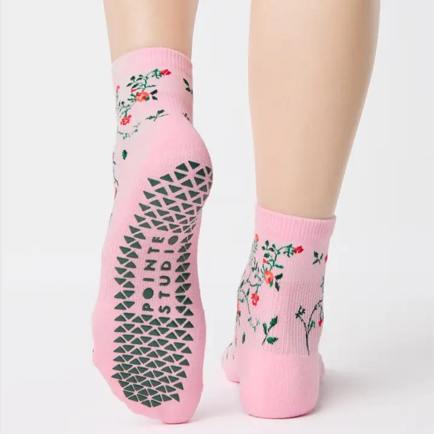 Rose Garden Ankle Grip Socks - (Barre/Pilates)