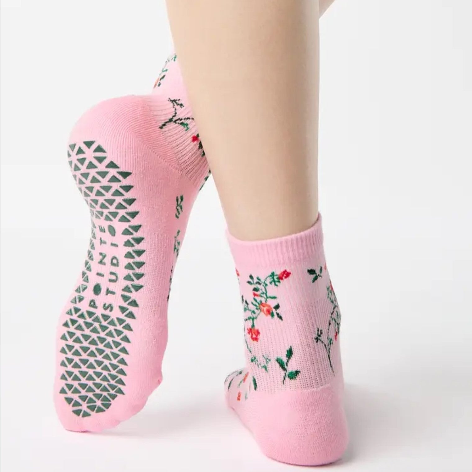 Rose Garden Ankle Grip Socks - (Barre/Pilates)