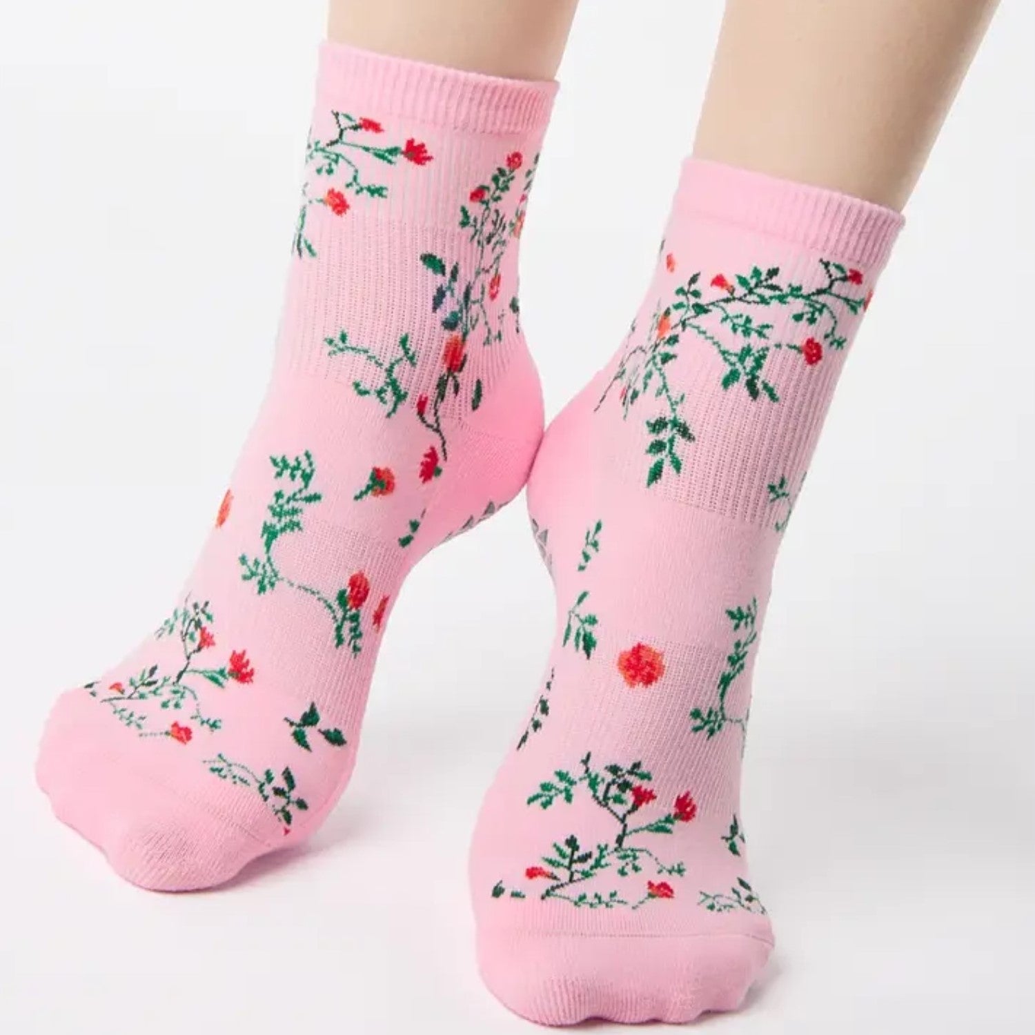 Rose Garden Ankle Grip Socks - (Barre/Pilates)