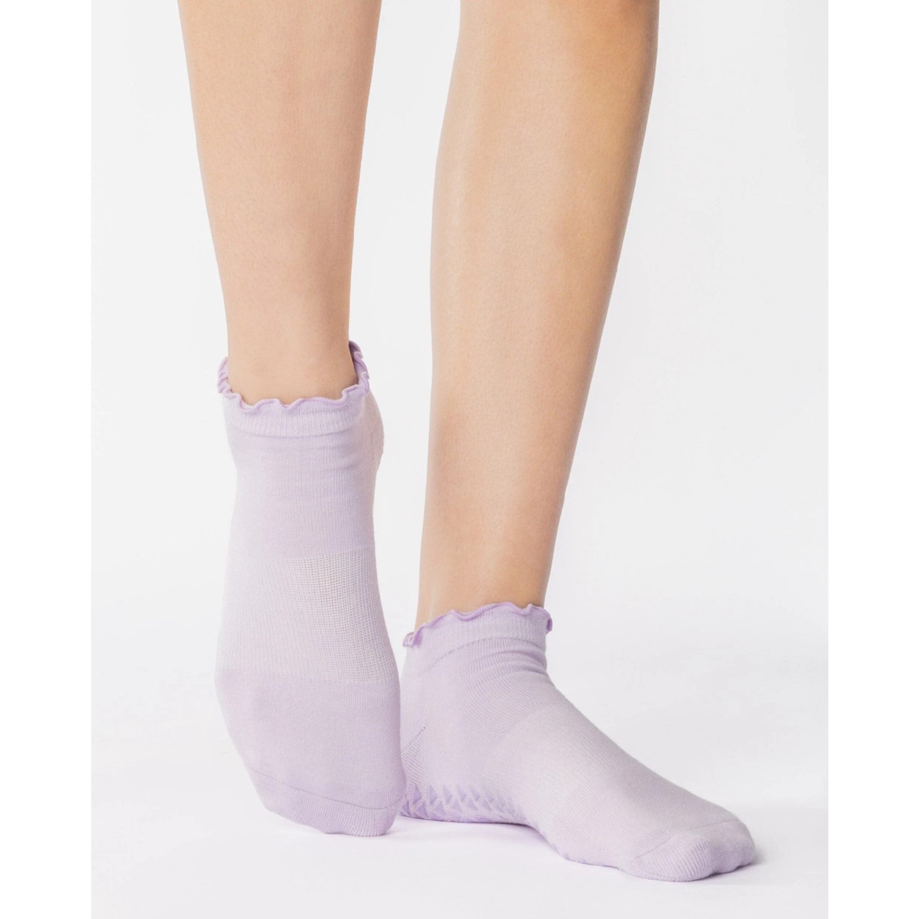 Ruffle Ankle Grip Socks - Barre/Pilates