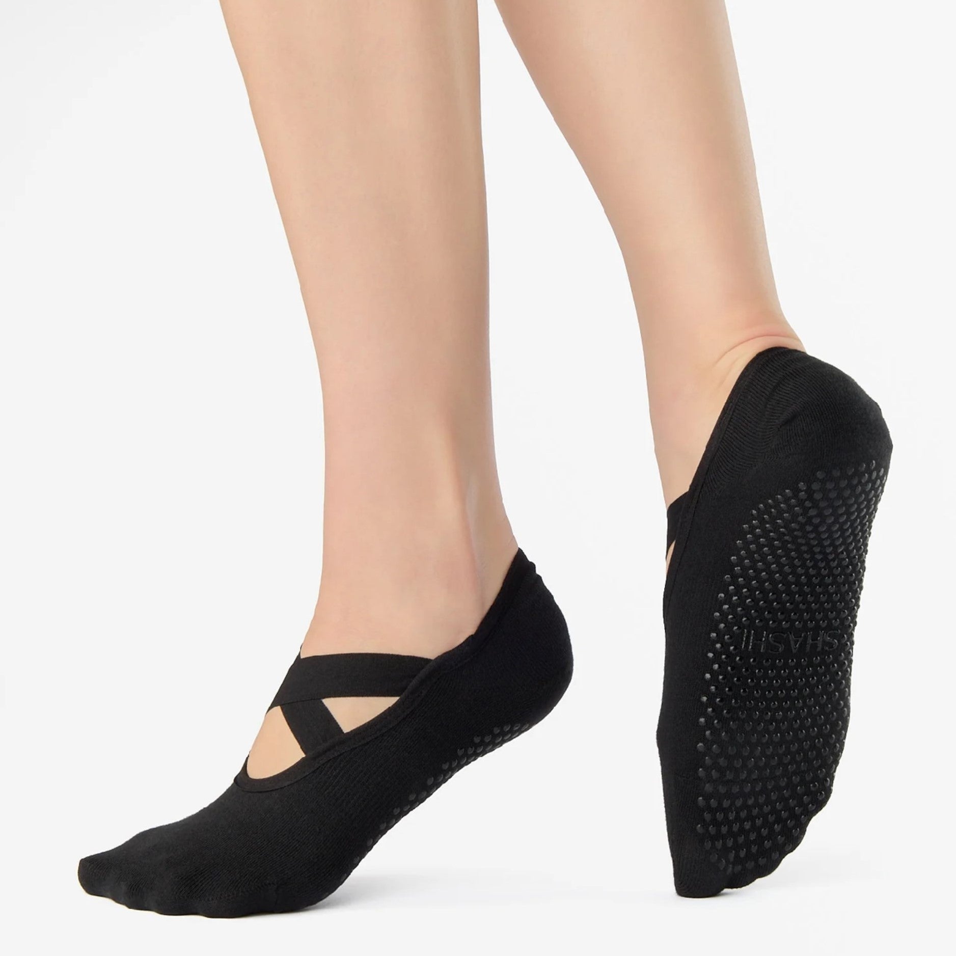 Cross Strap Grip Sock- (Barre / Pilates)