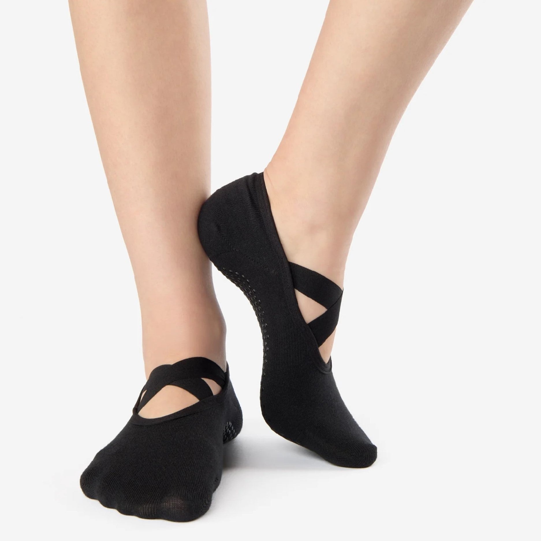 Cross Strap Grip Sock- (Barre / Pilates)