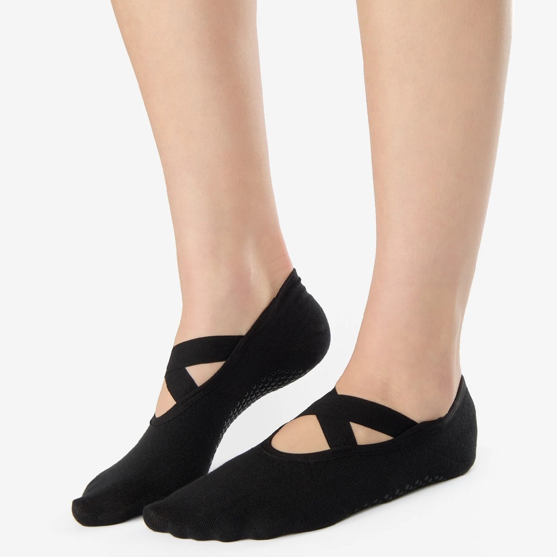 Cross Strap Grip Sock- (Barre / Pilates)