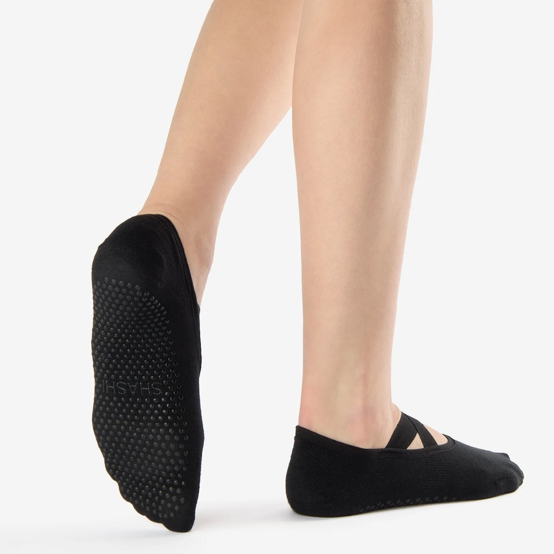 Cross Strap Grip Sock- (Barre / Pilates)