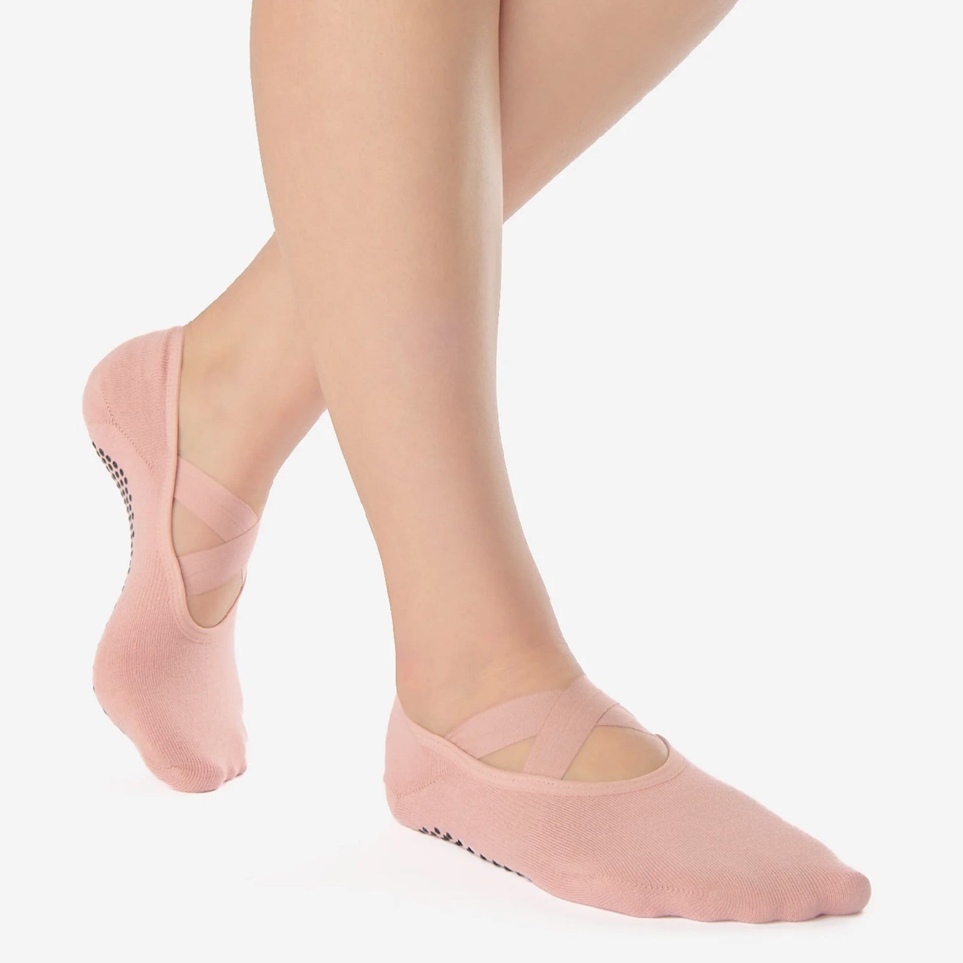 Cross Strap Grip Sock- (Barre / Pilates)