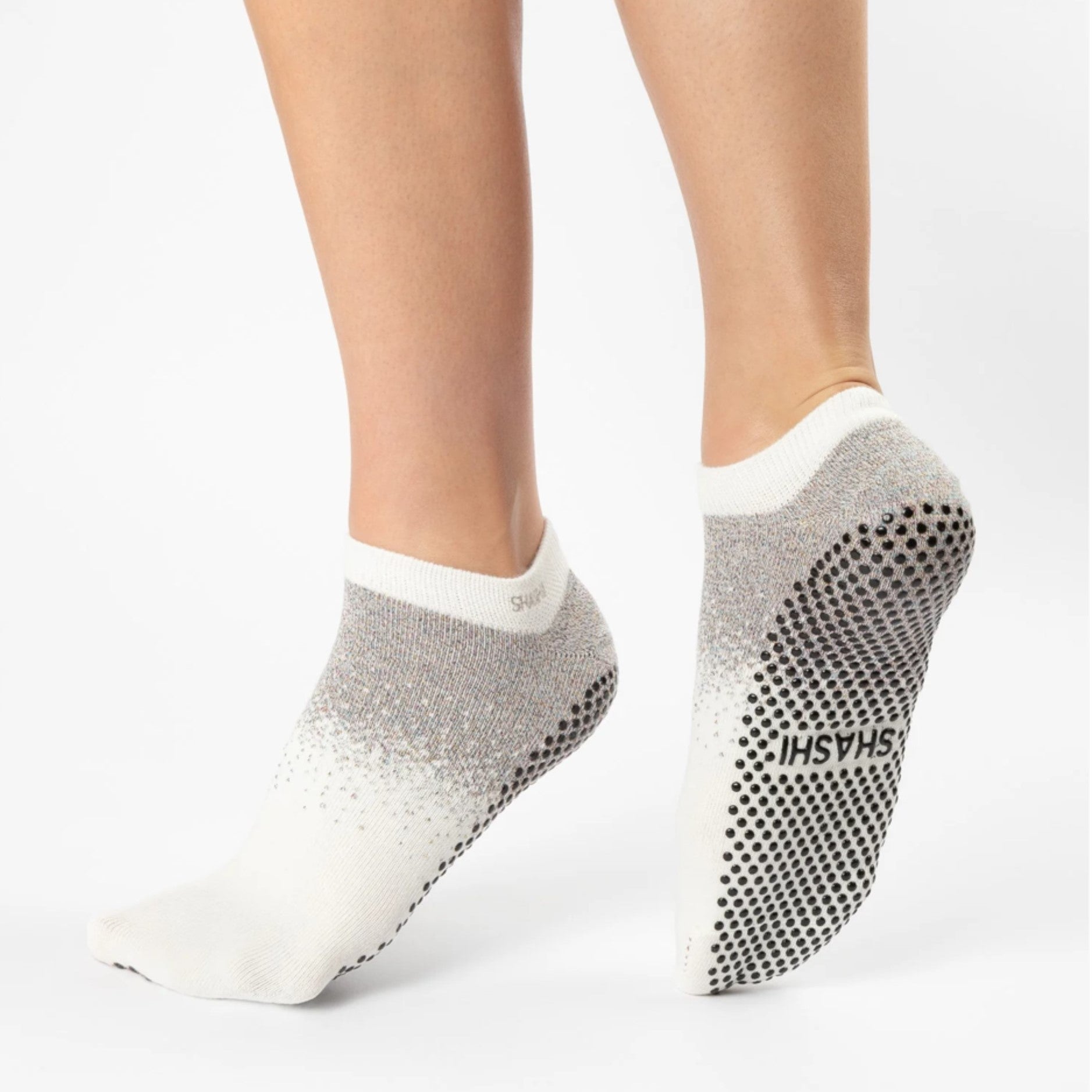 Shine Pack Grip Socks - Black and White (Barre / Pilates)