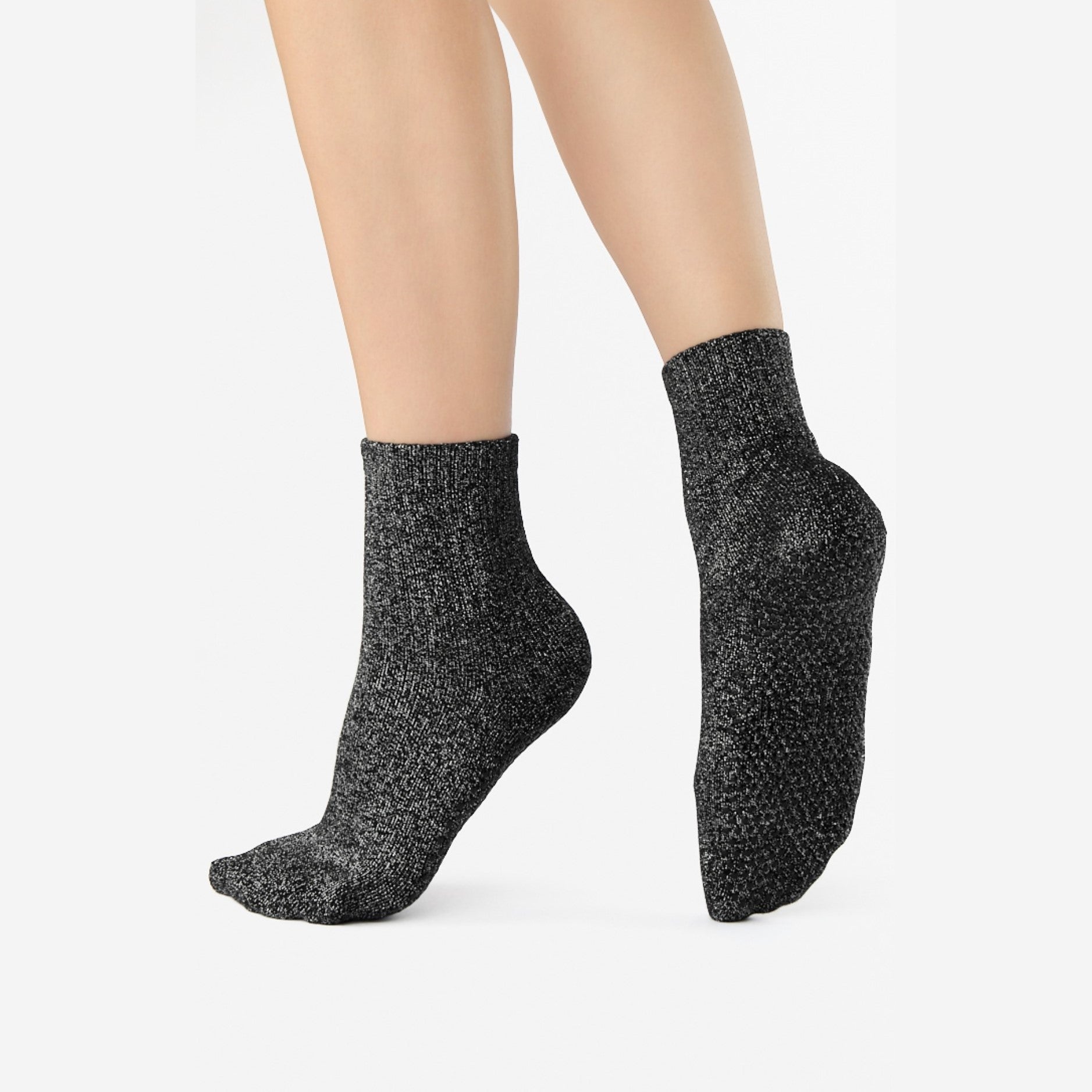 Sparkle Shimmer Ankle Crew Grip Socks (Barre / Pilates)