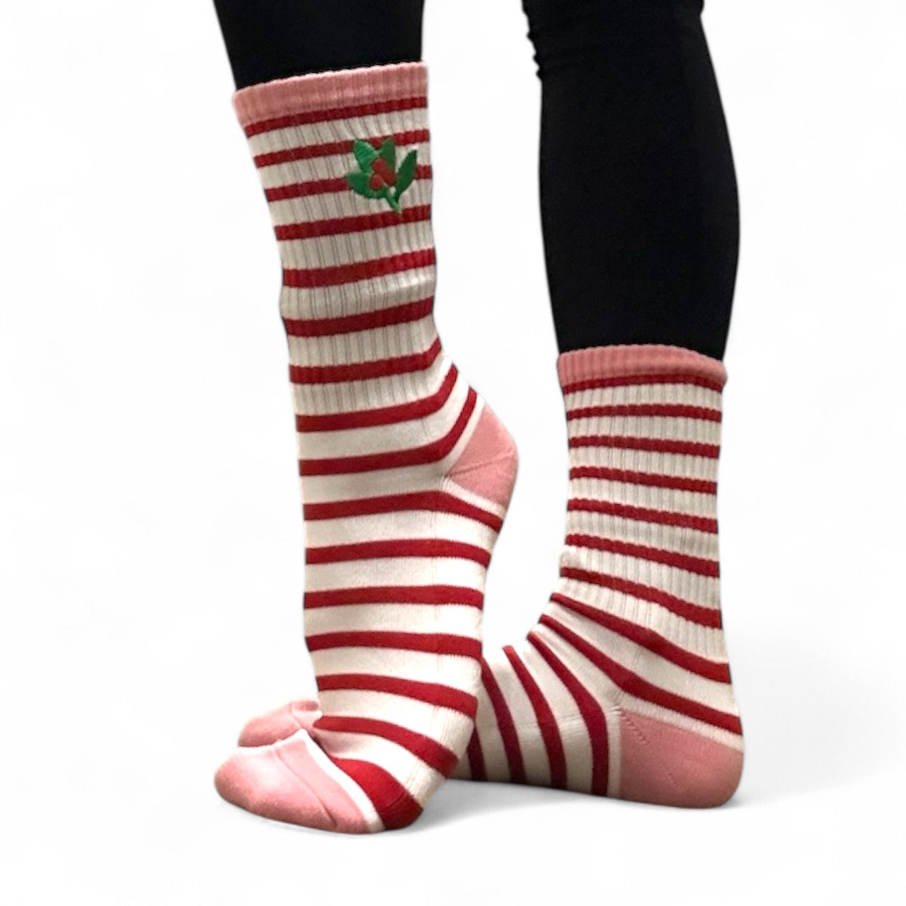 Holiday Mistletoe - Crew Grip Socks