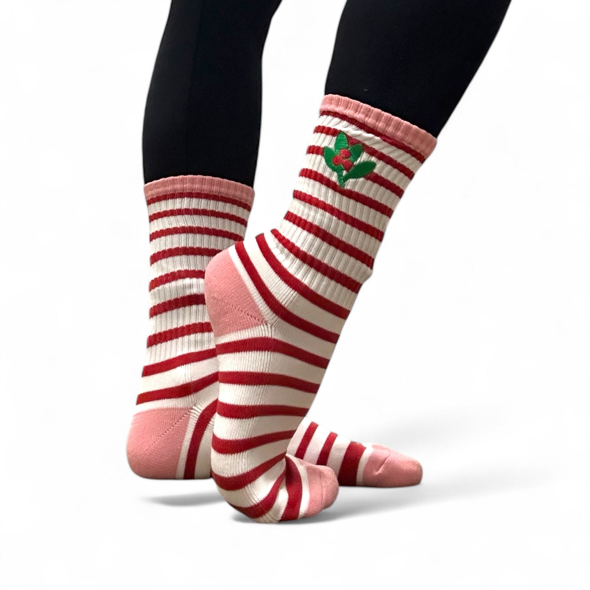 Holiday Mistletoe - Crew Grip Socks