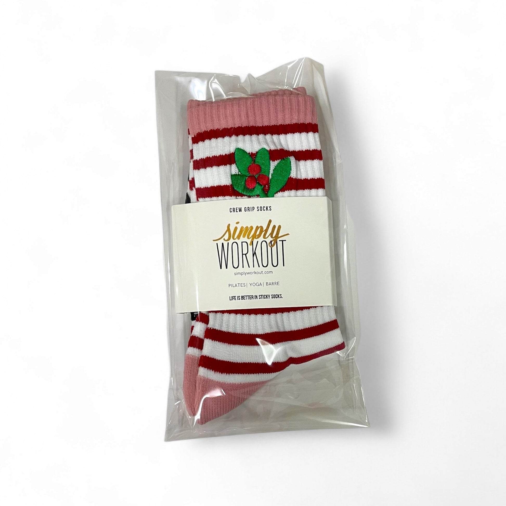 Holiday Mistletoe - Crew Grip Socks