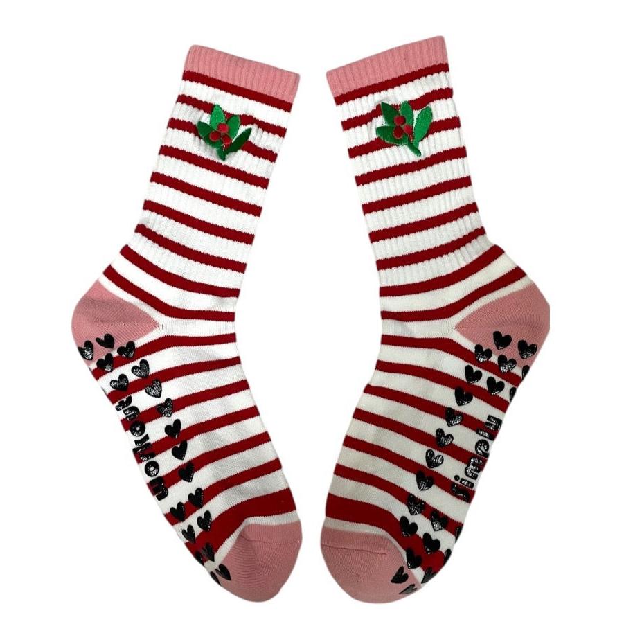 Holiday Mistletoe - Crew Grip Socks