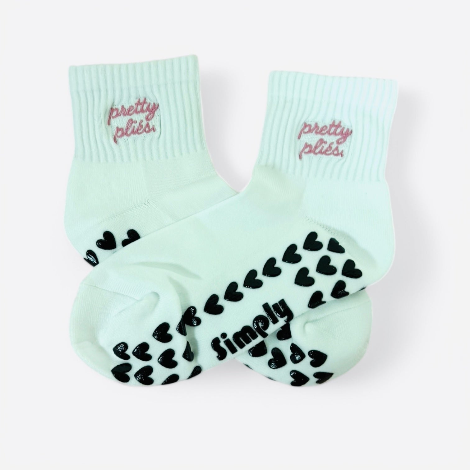 Pretty Pliés  - Embroidered Ankle Grip Socks