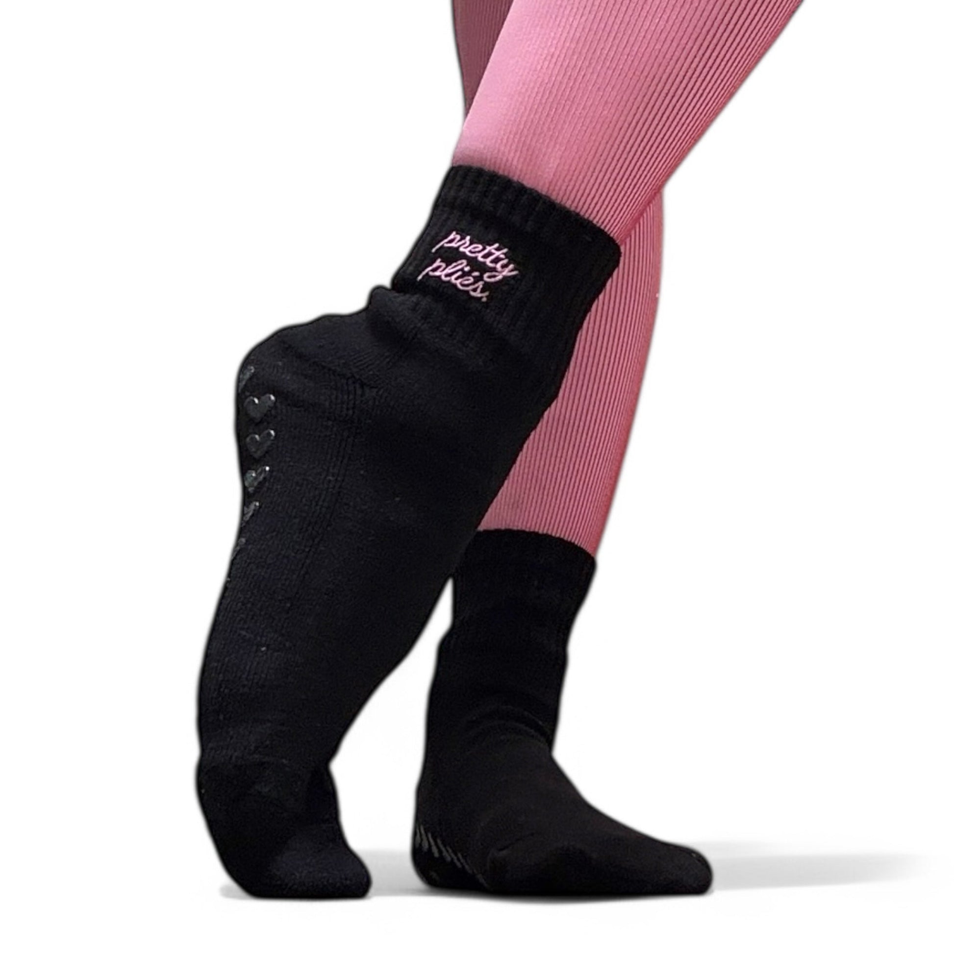Pretty Pliés  - Embroidered Ankle Grip Socks