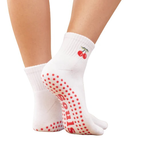 Very Cherry - Ankle Grip Sock (Barre / Pilates)