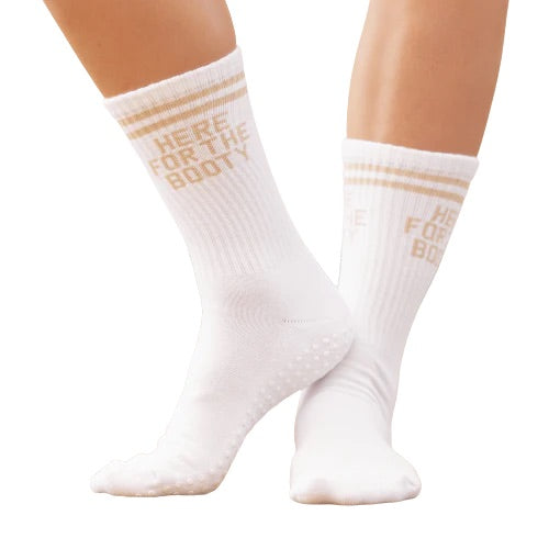 Here For the Booty - Crew Grip Sock (Barre / Pilates)