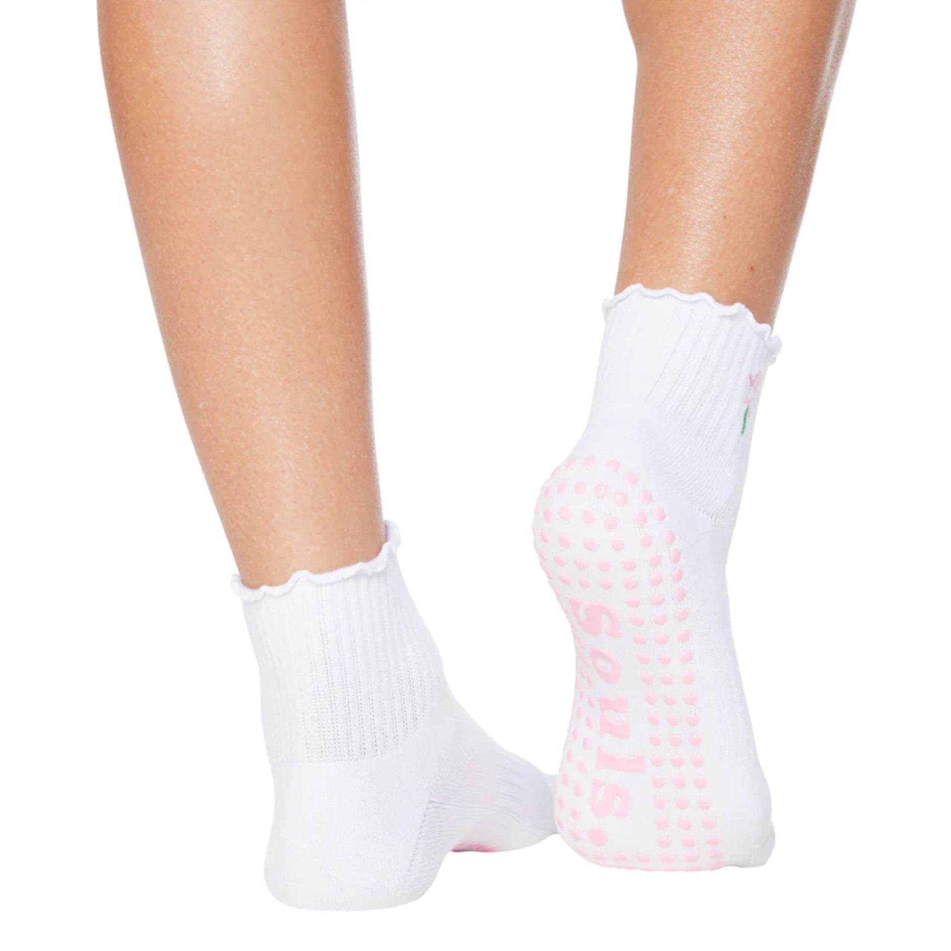 Ruffle Flower - Crew Grip Sock (Barre / Pilates)
