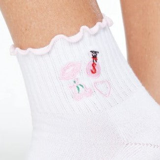 Ruffle Girly Things - Crew Grip Sock (Barre / Pilates)