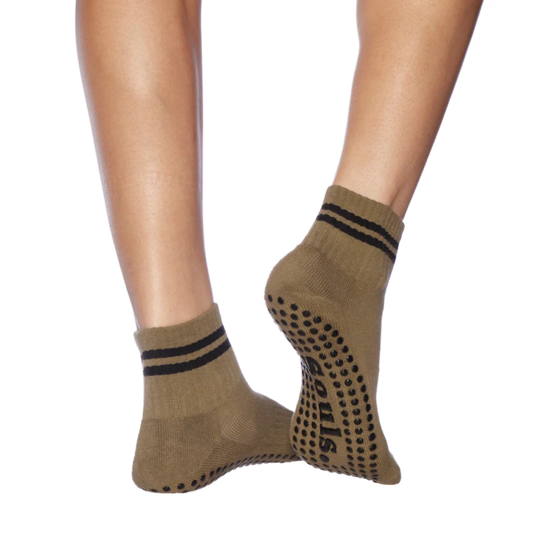 Olive - Ankle Grip Sock (Barre / Pilates)