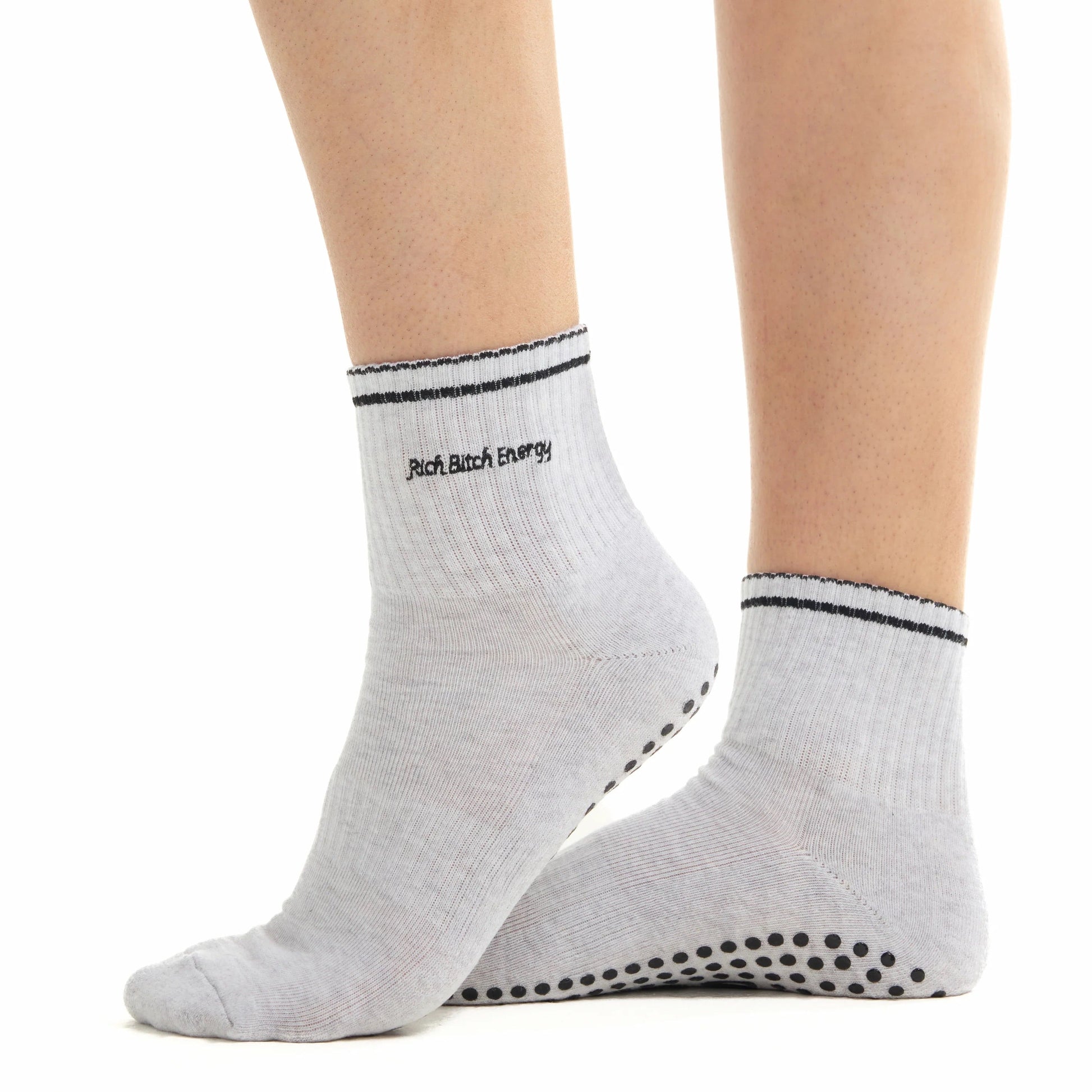 Rich Bitch Energy - Ankle Grip Sock (Barre / Pilates)