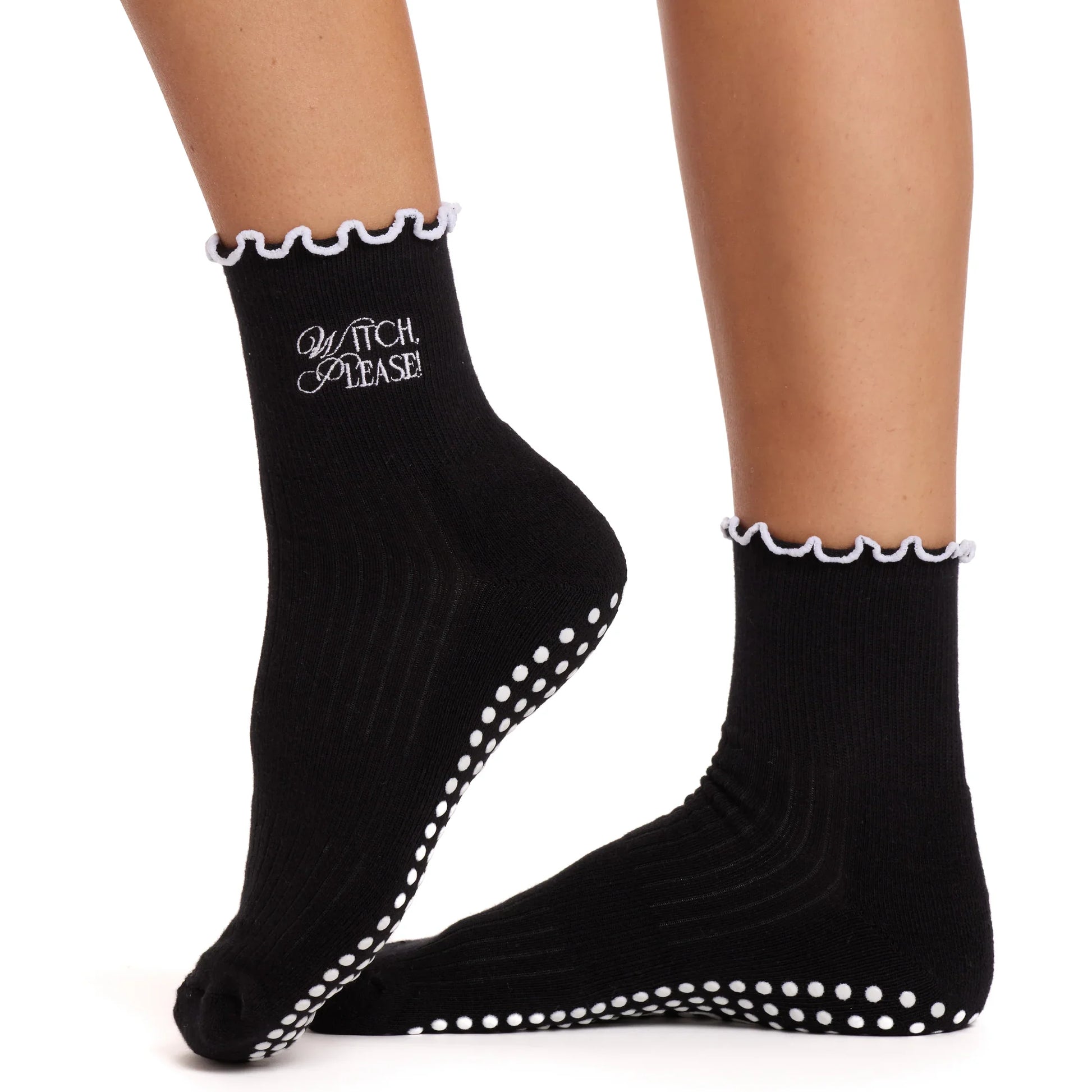 Witch, Please Ruffle - Crew Grip Sock (Barre / Pilates)