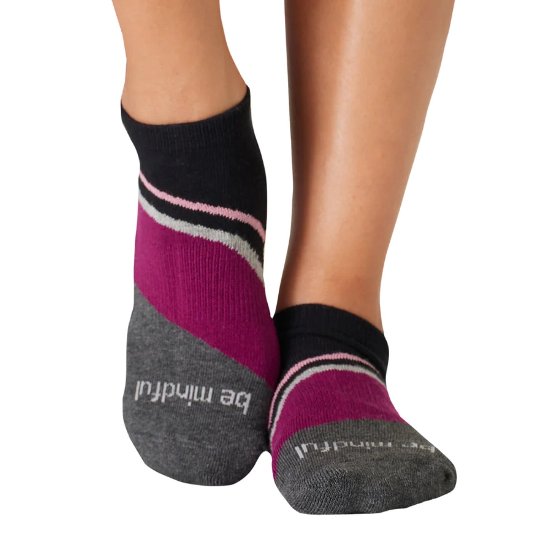Be Mindful Plum - Layla Grip Socks (Barre / Pilates)