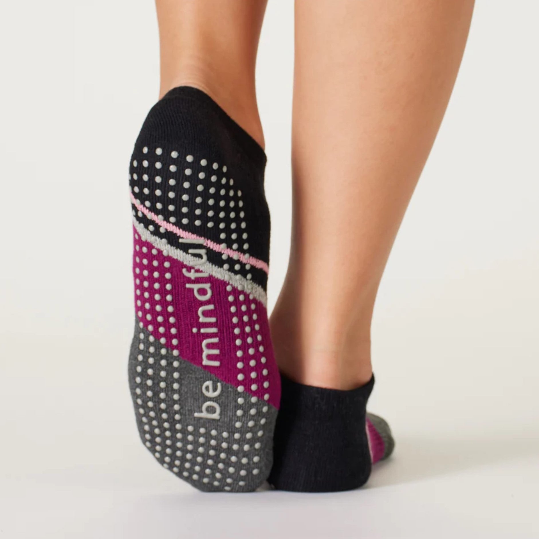 Be Mindful Plum - Layla Grip Socks (Barre / Pilates)
