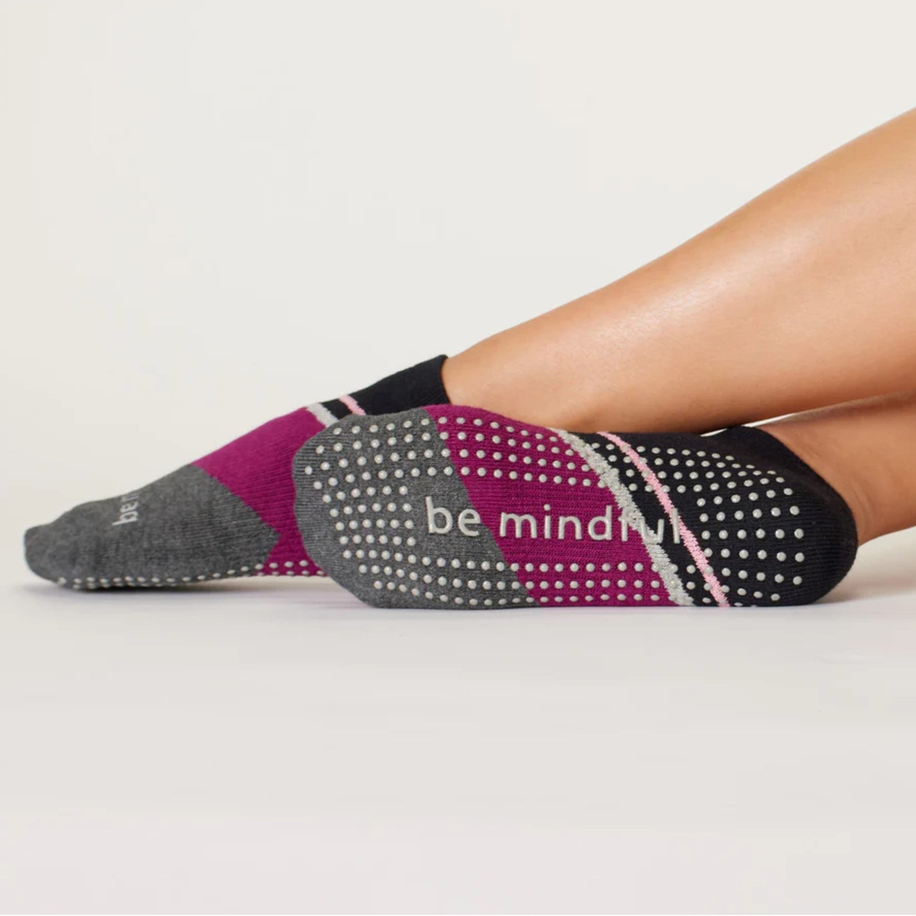 Be Mindful Plum - Layla Grip Socks (Barre / Pilates)
