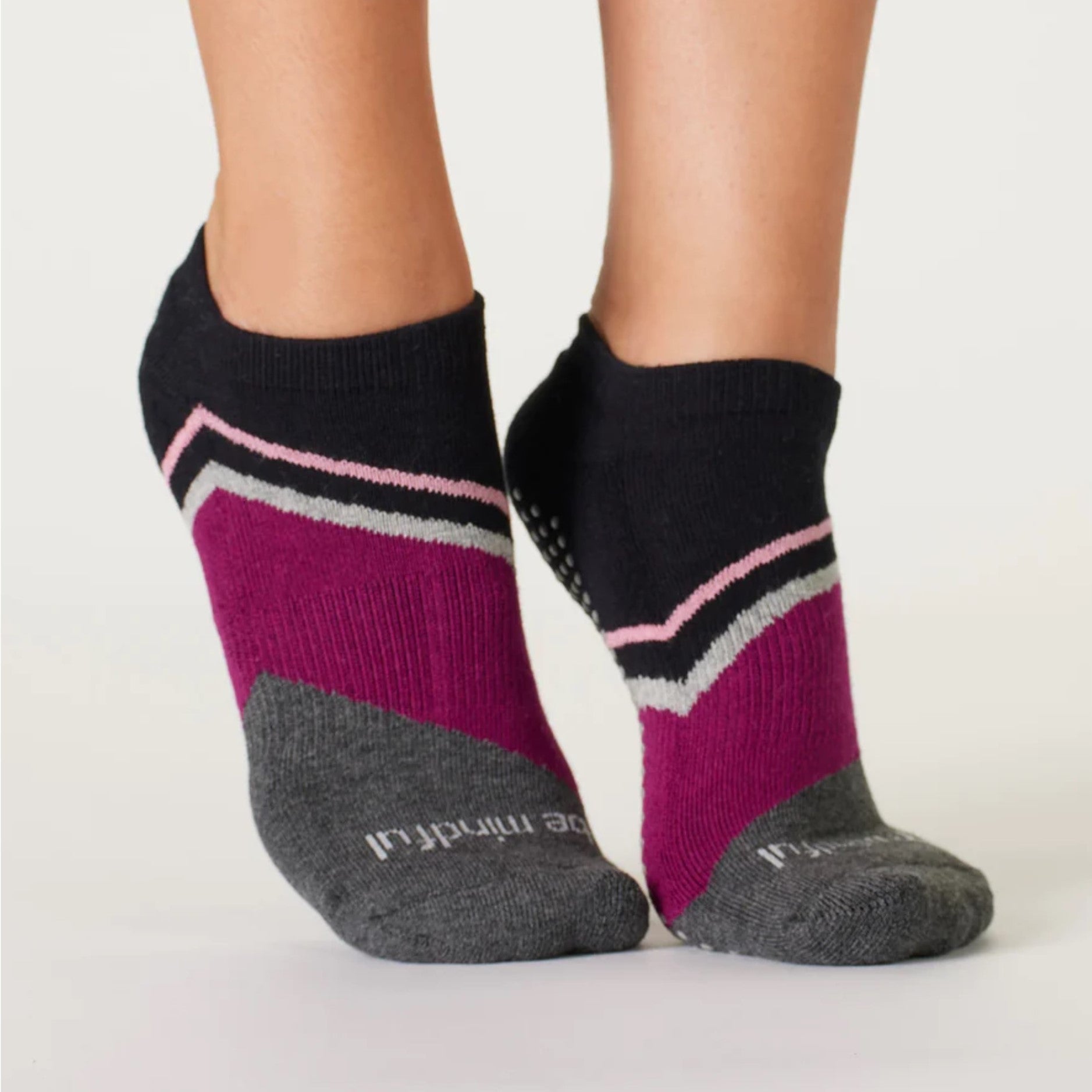 Be Mindful Plum - Layla Grip Socks (Barre / Pilates)