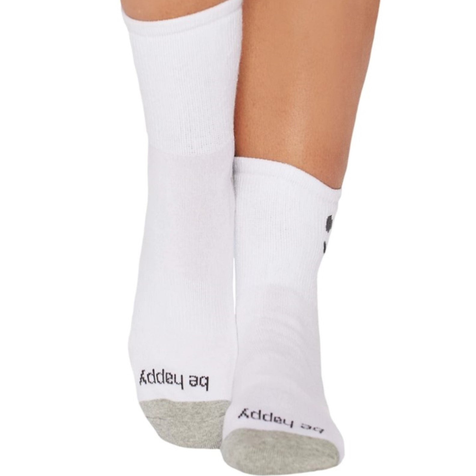 Be Happy -  Smile Short Crew Grip Socks (Barre / Pilates)