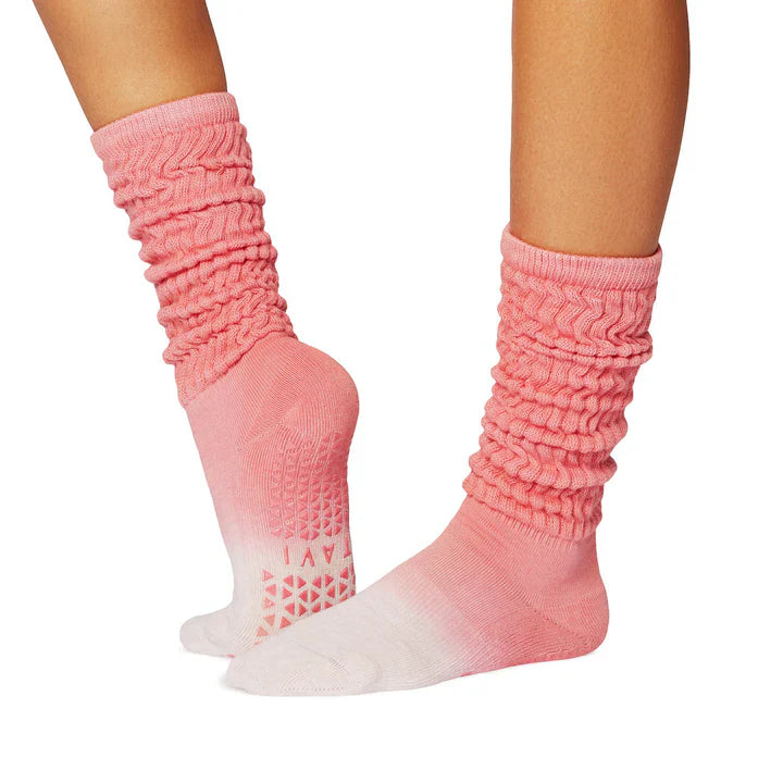 Stacy Scrunch Crew Grip Socks - (Pilates / Barre)