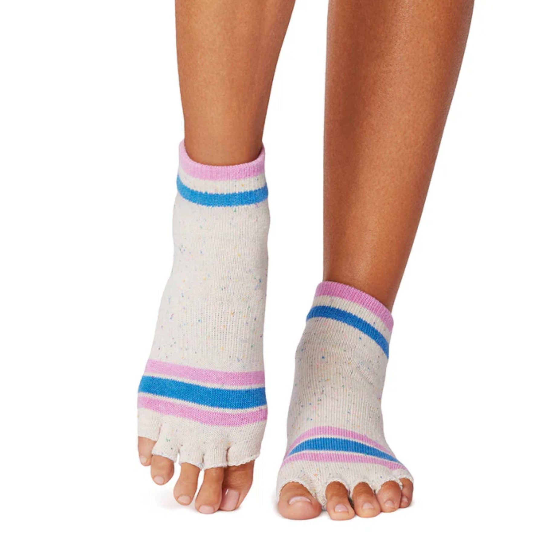 Ankle Half Toe - Paradise Stripe Grip Socks (Barre / Pilates)