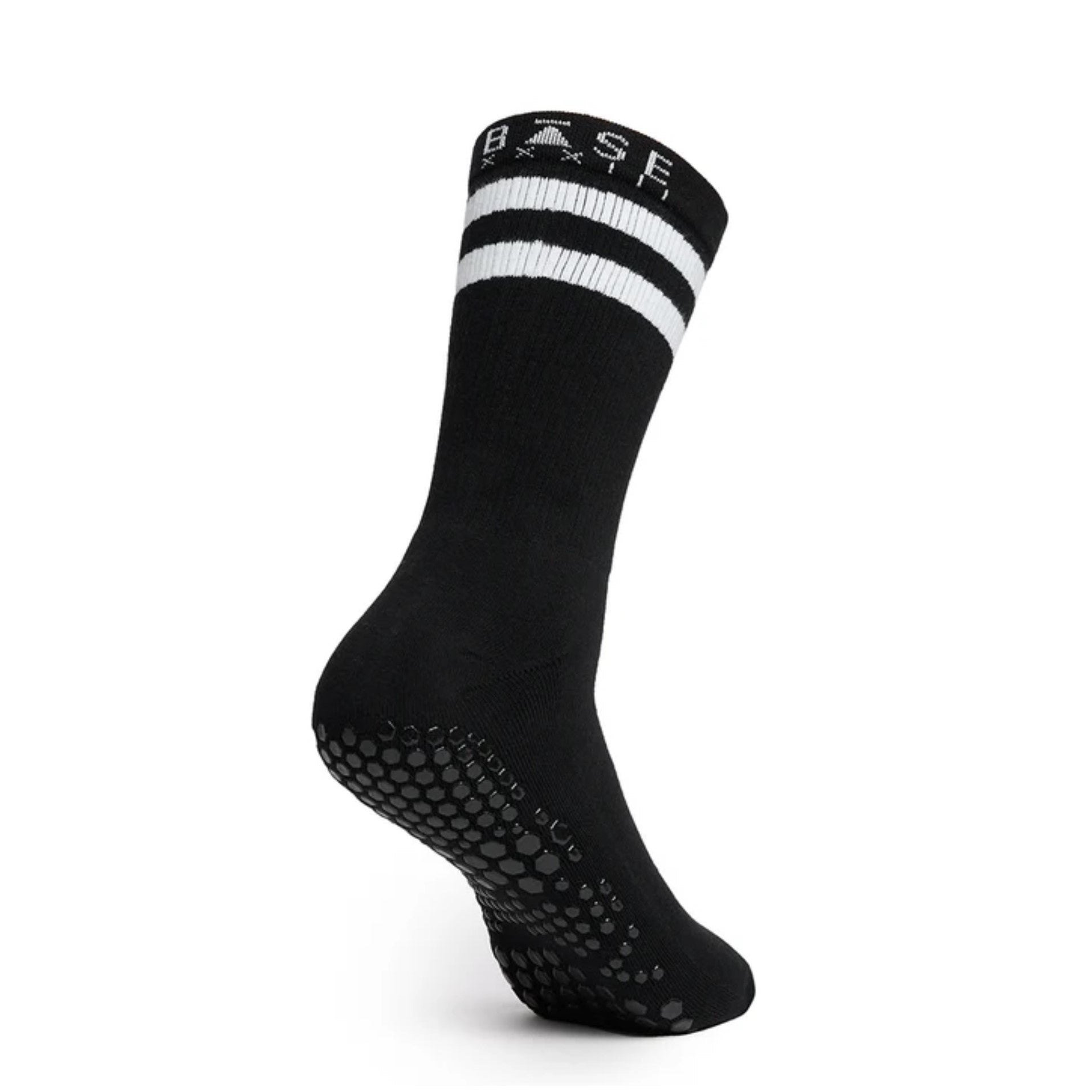 Crew Grip Socks - Black White Stripe (Barre / Pilates / Yoga)