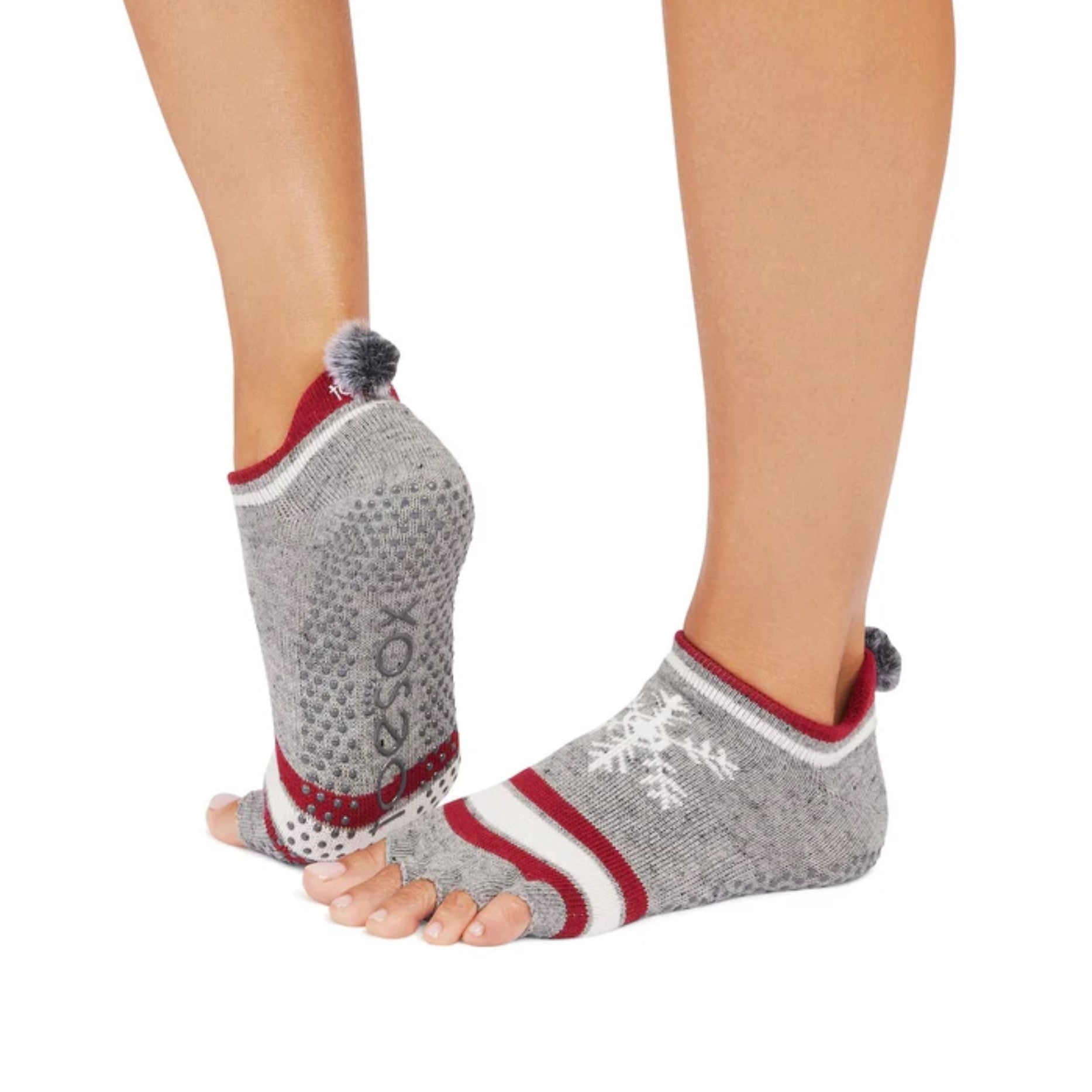 Low Rise Half Toe Grip Socks - Snowdrift (Barre / Pilates)