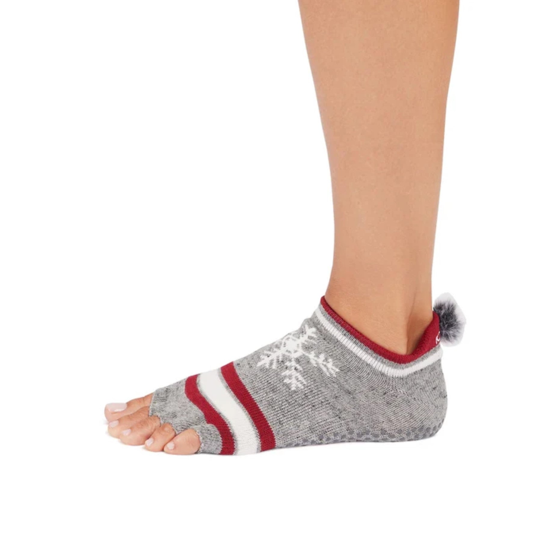 Low Rise Half Toe Grip Socks - Snowdrift (Barre / Pilates)
