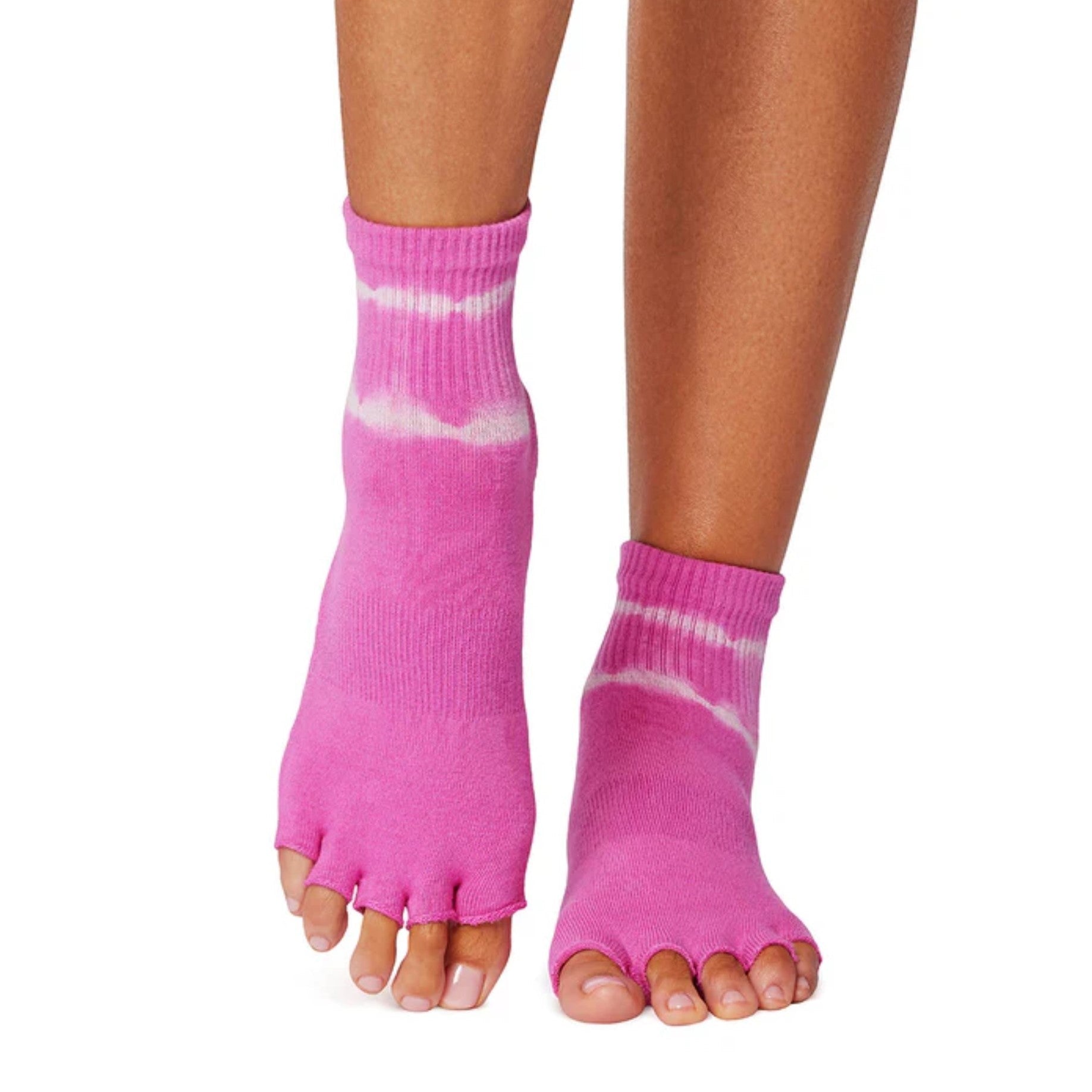 Ankle Half Toe - Paradise Tie-Dye Stripe Grip Socks (Barre / Pilates)