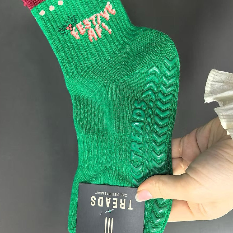 Festive AF - Ruffle Ankle Grip Sock (Barre / Pilates)